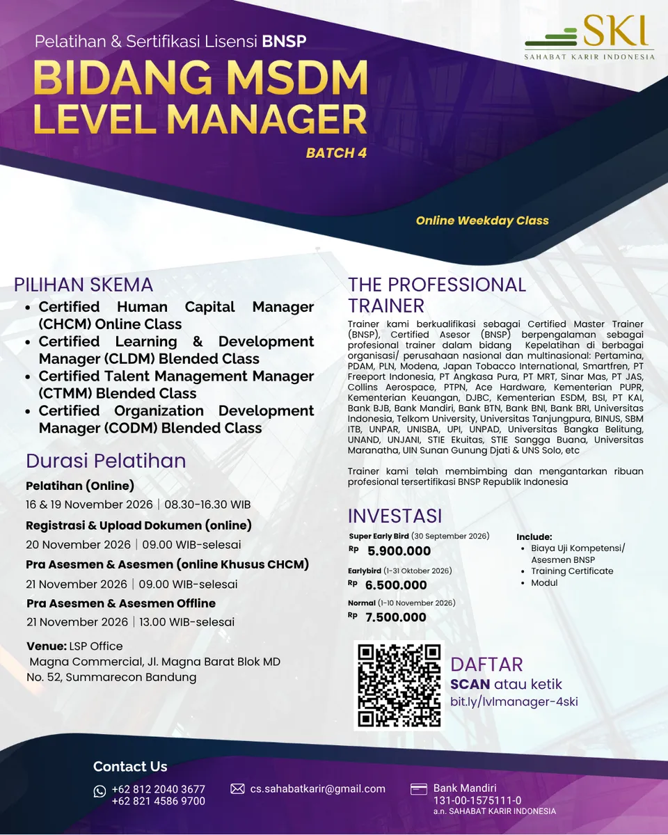 Level MANAGER November 2026